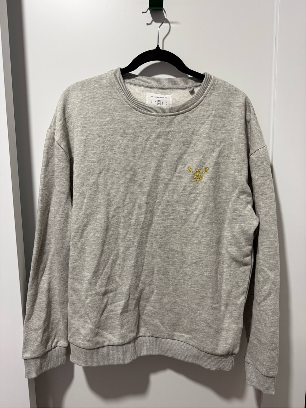 Urban Outfitters Light Gray Sweatshirt with Yellow Motif